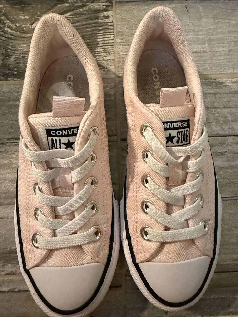 Pink glitter Converse Low Top Sneakers in Light Pink Canvas, .